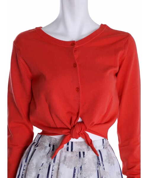 MERCURYDUO（マーキュリーデュオ）の「【DUO】 2way ニットカーデ（トップス・レディース・オフホワイト/ライトグレー/オレンジ/ネイビー/ラベンダー・F）」の15枚目の写真