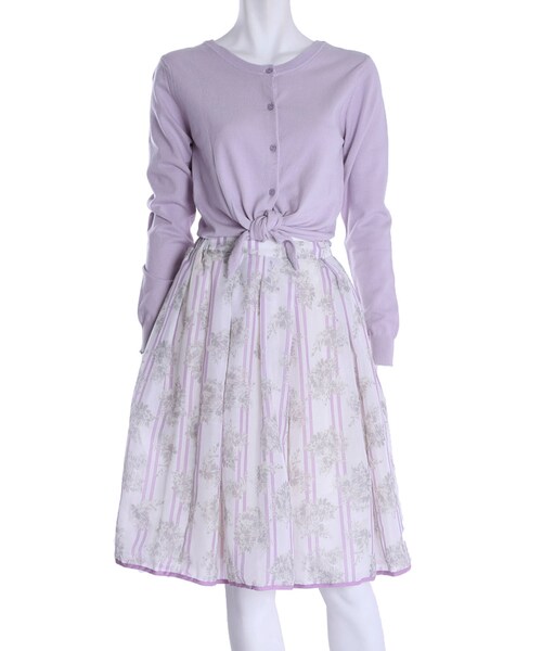 MERCURYDUO（マーキュリーデュオ）の「【DUO】 2way ニットカーデ（トップス・レディース・オフホワイト/ライトグレー/オレンジ/ネイビー/ラベンダー・F）」の3枚目の写真