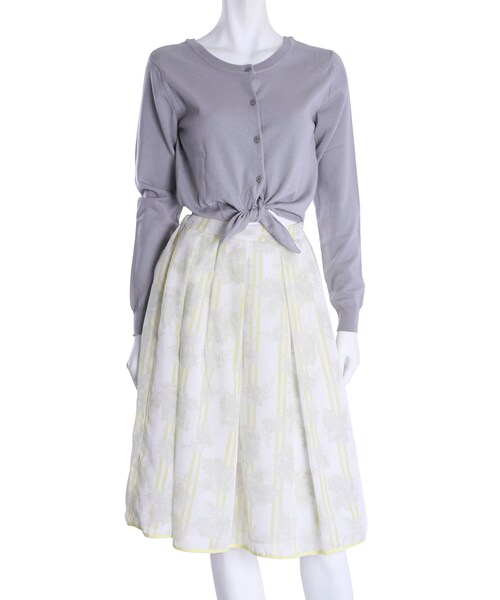 MERCURYDUO（マーキュリーデュオ）の「【DUO】 2way ニットカーデ（トップス・レディース・オフホワイト/ライトグレー/オレンジ/ネイビー/ラベンダー・F）」の2枚目の写真