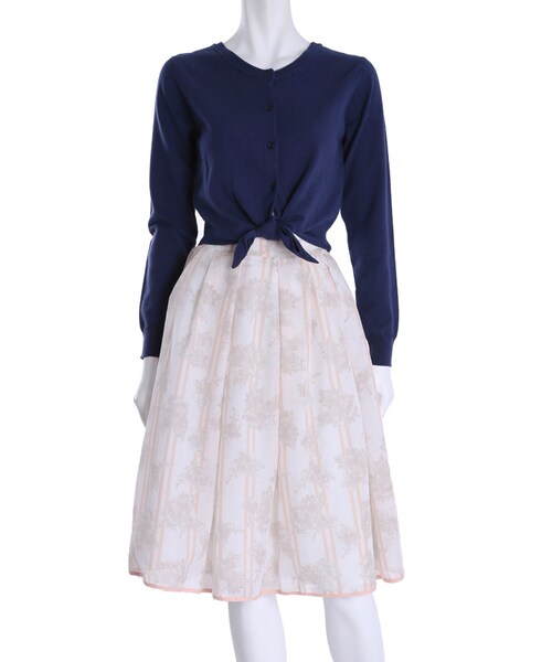 MERCURYDUO（マーキュリーデュオ）の「【DUO】 2way ニットカーデ（トップス・レディース・オフホワイト/ライトグレー/オレンジ/ネイビー/ラベンダー・F）」の4枚目の写真