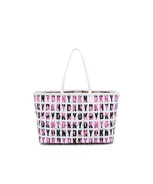 DKNY（ディーケーエヌワイ）の「DKNY Logo Print Shopper（トートバッグ・レディース・Pink/Black・One Size）」の7枚目の写真