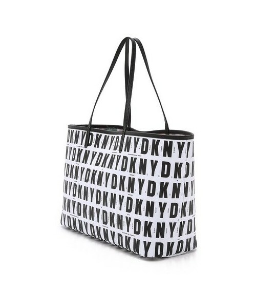 DKNY（ディーケーエヌワイ）の「DKNY Logo Print Shopper（トートバッグ・レディース・Pink/Black・One Size）」の4枚目の写真