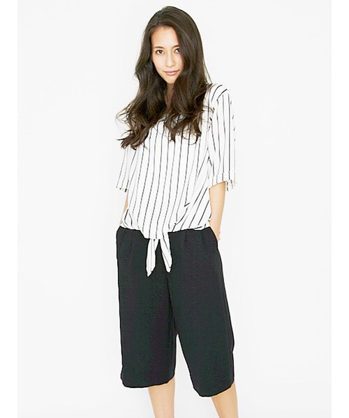 MERCURYDUO(マーキュリーデュオ)の「【LUX】 サップガウチョパンツ(パンツ・レディース・オフホワイト/ブラック/ネイビー)」の5枚目の写真