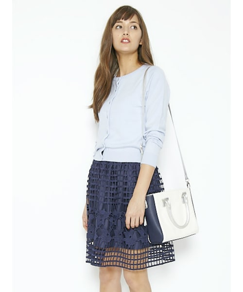 MERCURYDUO（マーキュリーデュオ）の「【DUO】 格子レースギャザースカート（スカート・レディース・オフホワイト/ライトイエロー/ネイビー/ラベンダー・F）」の9枚目の写真