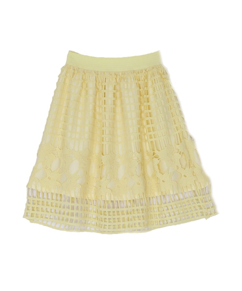 MERCURYDUO（マーキュリーデュオ）の「【DUO】 格子レースギャザースカート（スカート・レディース・オフホワイト/ライトイエロー/ネイビー/ラベンダー・F）」の14枚目の写真