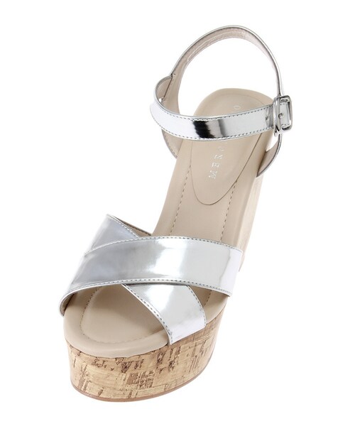 MERCURYDUO（マーキュリーデュオ）の「【GDS】 ミックスメタリックウェッジサンダル（シューズ・レディース・オフホワイト/インディゴ/ミックス/シルバー・36/38）」の12枚目の写真