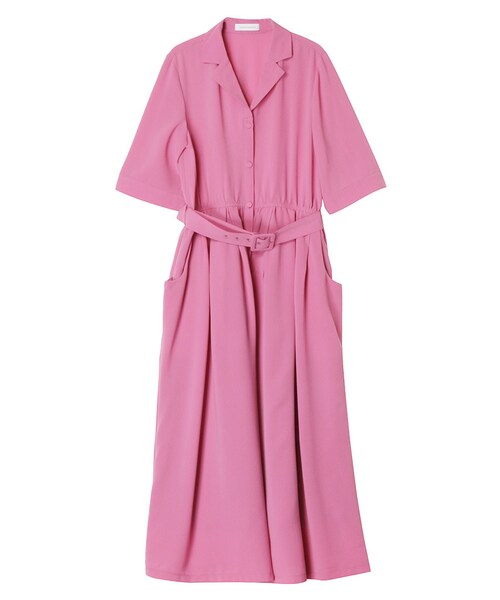 merry jenny（メリージェニー）の「【vivi4月号八木アリサさん着用】ジョーゼットマキシシャツワンピ（ワンピース/ドレス・レディース・アイボリー/ピンク/ブルー/ネイビー・F）」の3枚目の写真