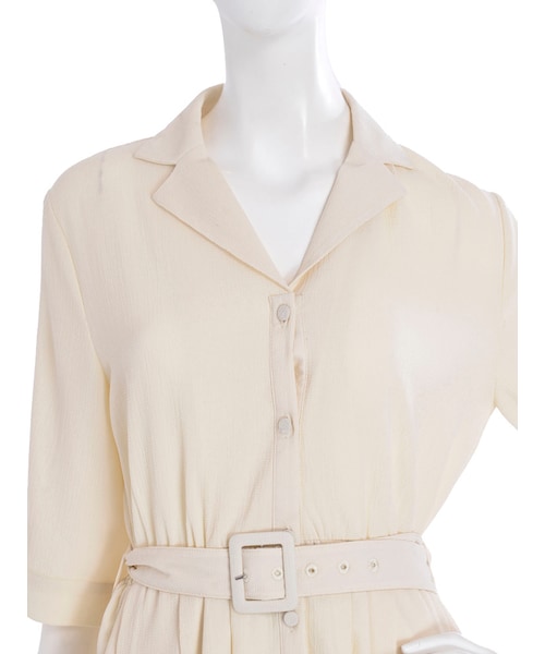 merry jenny（メリージェニー）の「【vivi4月号八木アリサさん着用】ジョーゼットマキシシャツワンピ（ワンピース/ドレス・レディース・アイボリー/ピンク/ブルー/ネイビー・F）」の10枚目の写真