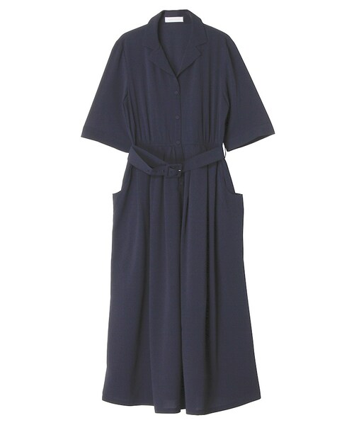 merry jenny（メリージェニー）の「【vivi4月号八木アリサさん着用】ジョーゼットマキシシャツワンピ（ワンピース/ドレス・レディース・アイボリー/ピンク/ブルー/ネイビー・F）」の4枚目の写真