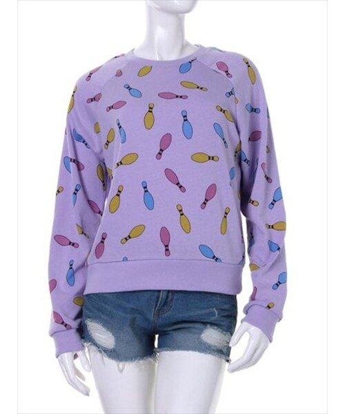 merry jenny（メリージェニー）の「【casual】ボーリング裏毛トップス（トップス・レディース・オフホワイト/ブラック/ラベンダー・F）」の3枚目の写真