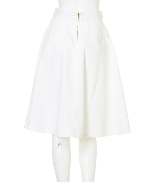 merry jenny（メリージェニー）の「ポケットMフレアスカート（スカート・レディース・オフホワイト/インディゴ・S/M）」の11枚目の写真