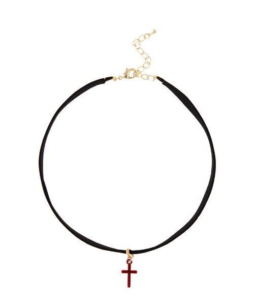 merry jenny（メリージェニー）の「【goods】クロスベロアチョーカー（アクセサリー・レディース・ブラック/レッド・F）」の7枚目の写真