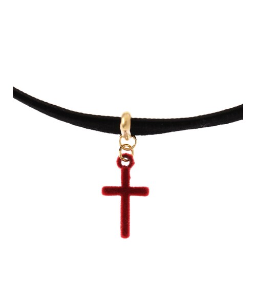 merry jenny（メリージェニー）の「【goods】クロスベロアチョーカー（アクセサリー・レディース・ブラック/レッド・F）」の6枚目の写真