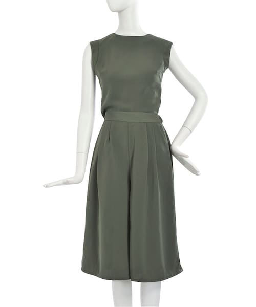 MURUA（ムルーア）の「【MODE】ガウチョロンパース（オールインワン・サロペット・レディース・ブラック/ベージュ/カーキ・1）」の7枚目の写真