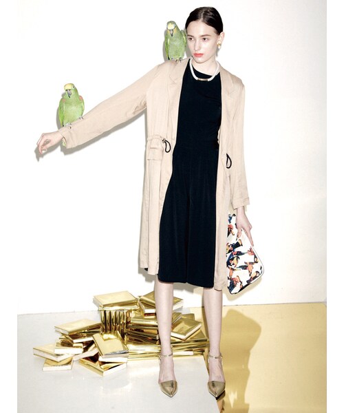 MURUA（ムルーア）の「【MODE】ガウチョロンパース（オールインワン・サロペット・レディース・ブラック/ベージュ/カーキ・1）」の5枚目の写真