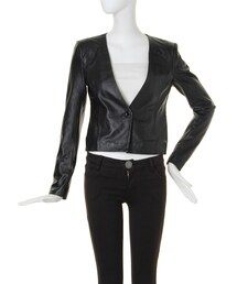 MURUA | 【BASIC】ノーカラーレザージャケット(ジャケット/アウター)