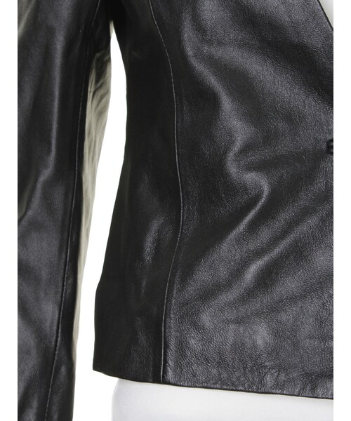 MURUA（ムルーア）の「【BASIC】ノーカラーレザージャケット（ジャケット/アウター・レディース・グレー/ブラック・S/M）」の8枚目の写真