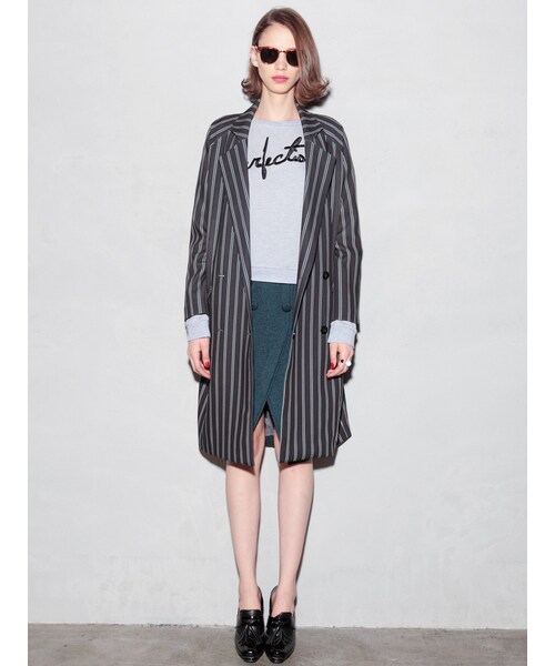 MURUA(ムルーア)の「【CASUAL】ロングラグランダブルコート(ジャケット/アウター・レディース・ブラック/グリーン/ベージュ/ミックス・1/2)」の8枚目の写真