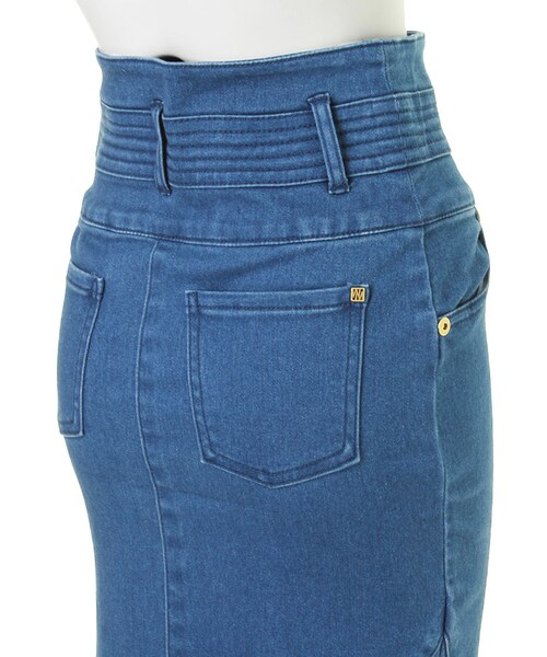MURUA(ムルーア)の「【CASUAL】ZIP切替タイトスカート(スカート・レディース・ブルー/インディゴ・1/2)」の7枚目の写真