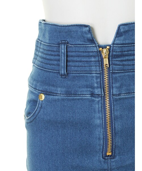 MURUA(ムルーア)の「【CASUAL】ZIP切替タイトスカート(スカート・レディース・ブルー/インディゴ・1/2)」の6枚目の写真