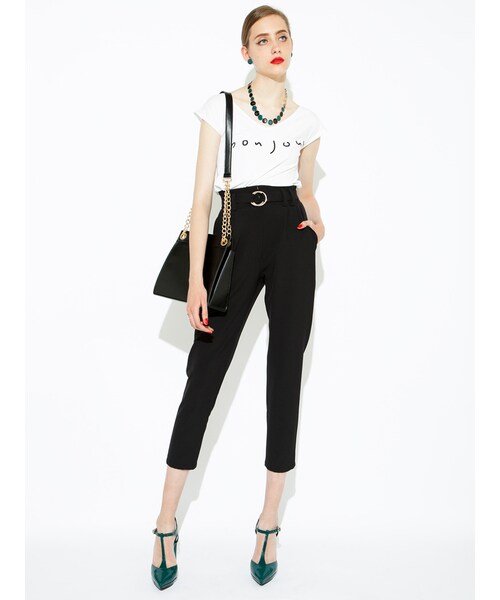 MURUA（ムルーア）の「【BASIC】ベルト付H/Wテーパードパンツ（パンツ・レディース・ブラック/グリーン/ミックス・S/M）」の7枚目の写真