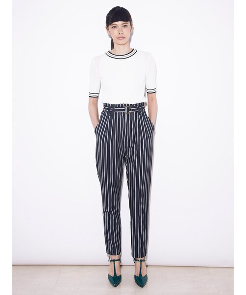 MURUA（ムルーア）の「【BASIC】ベルト付H/Wテーパードパンツ（パンツ・レディース・ブラック/グリーン/ミックス・S/M）」の6枚目の写真