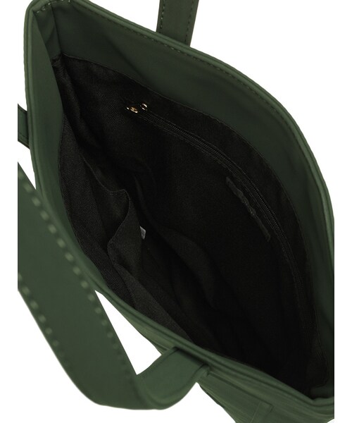 MURUA（ムルーア）の「【CASUAL】フェイクレザーロゴトートBAG（バッグ・レディース・ホワイト/ブラック/グリーン・F）」の7枚目の写真