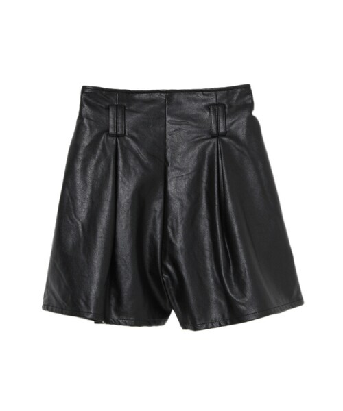 MURUA（ムルーア）の「【BASIC】H/Wフェイクレザーショートパンツ（パンツ・レディース・ホワイト/ブラック・1/2）」の9枚目の写真