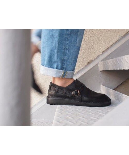 Fracap（フラカップ）の「Fracap〈フラカップ〉 LEATHER SHOES・スリッポン (R005) BLACK（サンダル・メンズ・その他）」の2枚目の写真