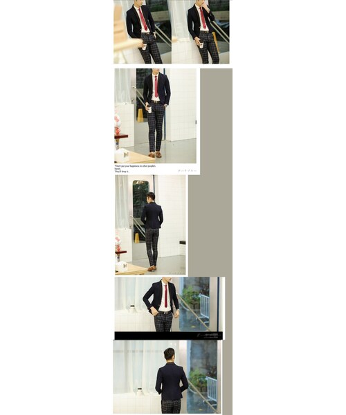 STORES.jp(ストアーズドットジェーピー)の「カジュアルスーツジャケット★オンオフ対応★2色★切替デザイン★【送料無料】(スタジャン・メンズ・その他)」の2枚目の写真