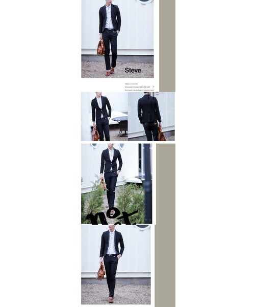 STORES.jp(ストアーズドットジェーピー)の「カジュアルスーツジャケット★オンオフ対応★2色★切替デザイン★【送料無料】(スタジャン・メンズ・その他)」の5枚目の写真