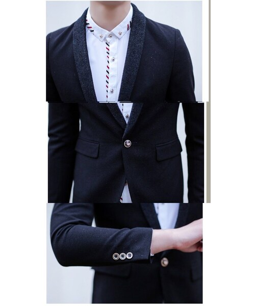 STORES.jp(ストアーズドットジェーピー)の「カジュアルスーツジャケット★オンオフ対応★2色★切替デザイン★【送料無料】(スタジャン・メンズ・その他)」の7枚目の写真