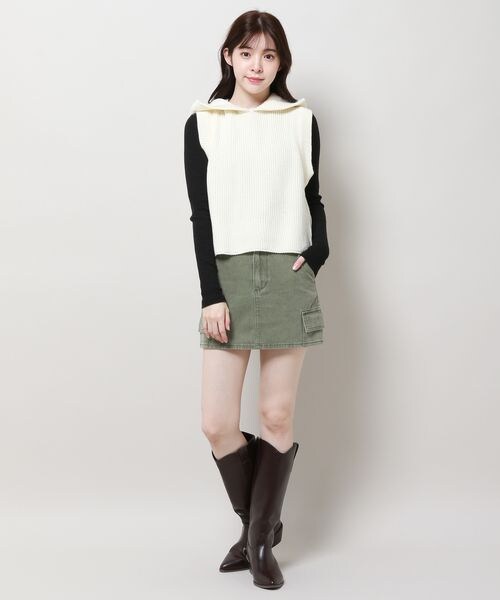 ALAND(エーランド)の「3.3 Field Trip/デニムカーゴミニスカート(スカート・レディース・ブラック(19)/カーキ(78)・M/L)」の10枚目の写真