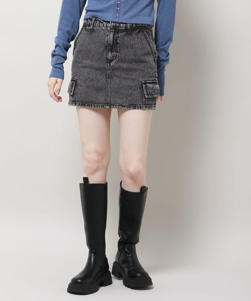 ALAND(エーランド)の「3.3 Field Trip/デニムカーゴミニスカート(スカート・レディース・ブラック(19)/カーキ(78)・M/L)」の6枚目の写真