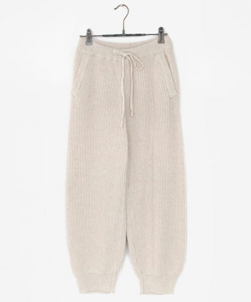 DHOLIC(ディーホリック)の「ウエストゴムリブニットパンツ(その他パンツ・レディース・ベージュ/ブラックグレー/ブルーグレー/ライトグレー・FREE)」の1枚目の写真