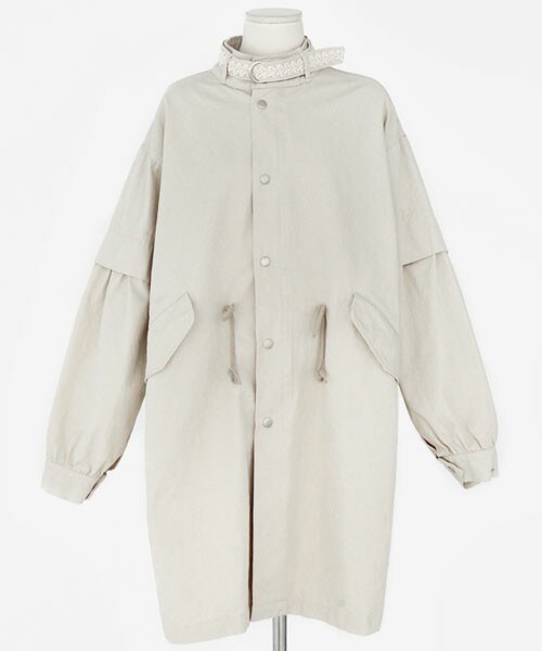 DHOLIC(ディーホリック)の「ネックレースミリタリージャケット(ミリタリージャケット・レディース・カーキ/ライトベージュ・FREE)」の2枚目の写真