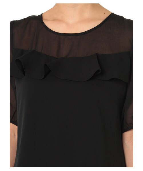 TITTY&CO.(ティティーアンドコー)の「フリルシアーTOPS(トップス・レディース・オフホワイト/ベージュ/ブラック・オフホワイト F/ベージュ F/ブラック F)」の7枚目の写真