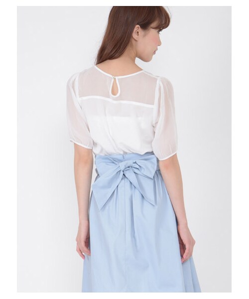 TITTY&CO.(ティティーアンドコー)の「フリルシアーTOPS(トップス・レディース・オフホワイト/ベージュ/ブラック・オフホワイト F/ベージュ F/ブラック F)」の5枚目の写真