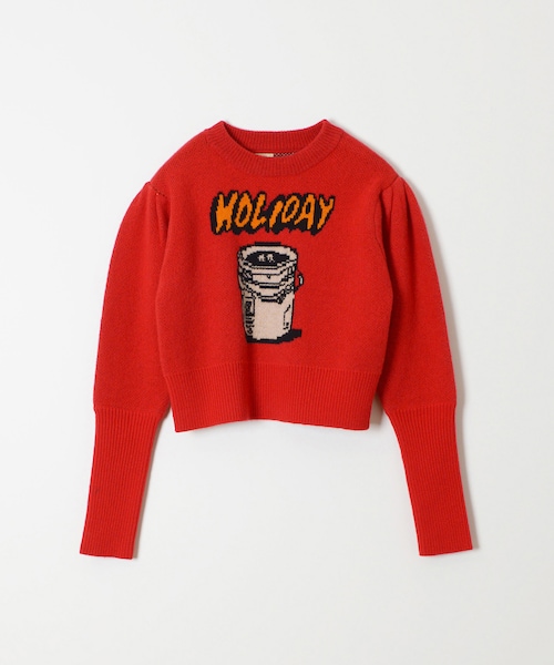 JACQUARD KNIT PUFF TOPS（LOOPHOLE）