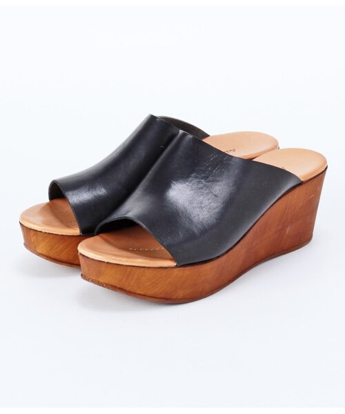 ADAM ET ROPE'（アダムエロペ）の「【先行予約】プラットフォームミュールサンダル 15SS【春の新作】（サンダル・レディース・ブラック/オフホワイト/ベージュ・35.0/36.0/37.0/38.0）」の2枚目の写真