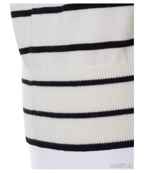 FRAY I.D（フレイアイディー）の「シンプルVニットプルオーバー（プルオーバー・レディース・WHT/BLU/WHTxBLK・F）」の8枚目の写真