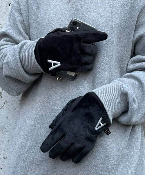 CIAOPANIC TYPY（チャオパニックティピー）の「ワンポイントロゴ刺繍手袋《スマホ対応》（手袋・レディース・ブラウン/グレー/ブラック・ONE）」の2枚目の写真