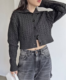 AP STUDIO（エーピーストゥディオ）の「REVERSIBLE cable Cardigan（トップス）」