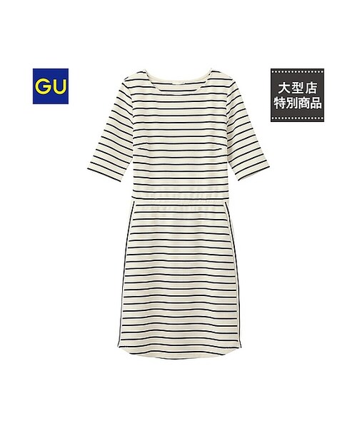Gu ジーユー の Gu ボーダーポンチワンピース 5分袖 ワンピース Wear