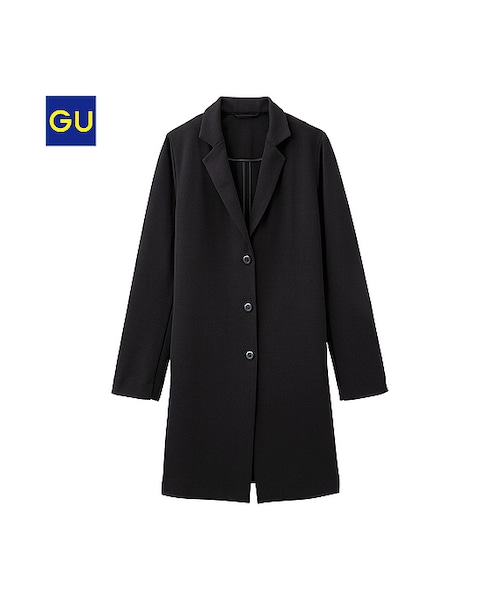 GU（ジーユー）の「（GU）カットソーチェスターコートＡ（WOMEN ⁄ アウター・レディース・GRAY/BLACK・M/L/S/XL）」の2枚目の写真