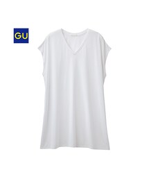 GU | （GU）Ｖネックチュニック（半袖）(ワンピース/ドレス)