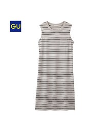 GU | （GU）ボーダーミディワンピース（ノースリーブ）(ワンピース/ドレス)