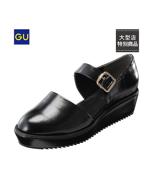 GU（ジーユー）の「（GU）ＷＯＭＥＮプラットフォームメリージェーン（WOMEN ⁄ シューズ・レディース・WHITE/BLACK・L/S/M）」の2枚目の写真