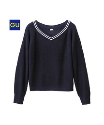 GU | （GU）ラインセーター（長袖）(トップス)