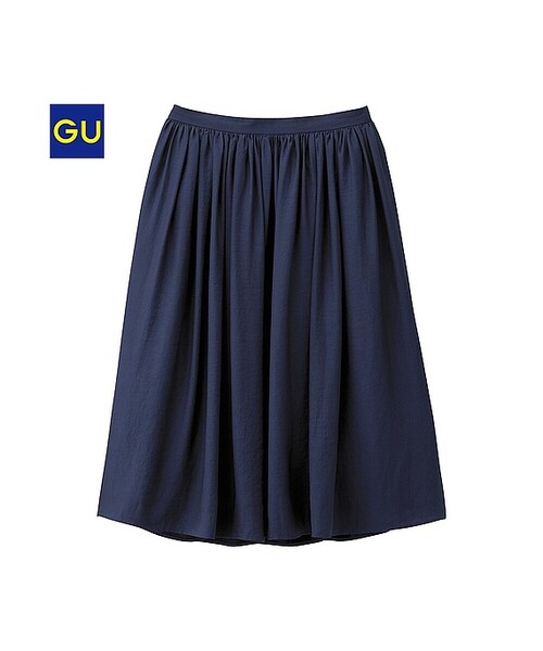 GU（ジーユー）の「（GU）ボリュームミディスカート（WOMEN ⁄ スカート・レディース・BLACK/PINK/NAVY・L/M/S）」の2枚目の写真